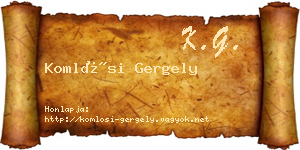 Komlósi Gergely névjegykártya